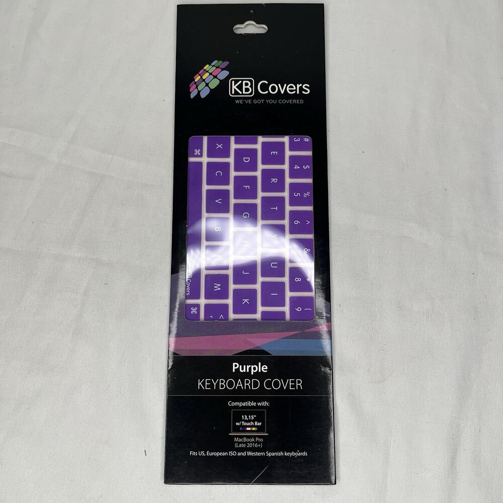 KB Covers Keyboard Cover Purple MacBook Touch Compatible with 13,15" w/Touch Bar
